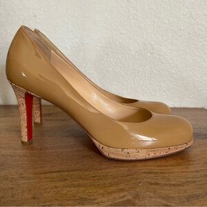 Christian Louboutin Tan Patent Leather Heels